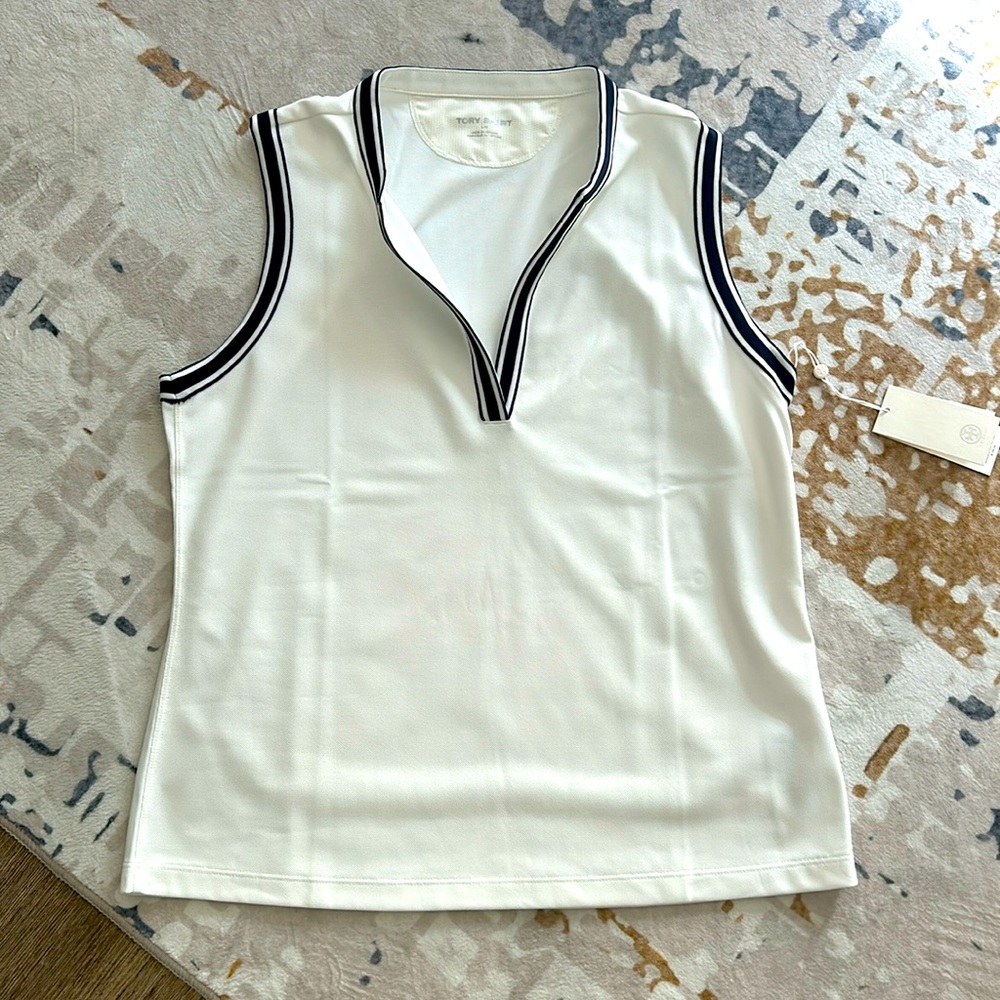 Tory Burch sleeveless tech pique tunic top